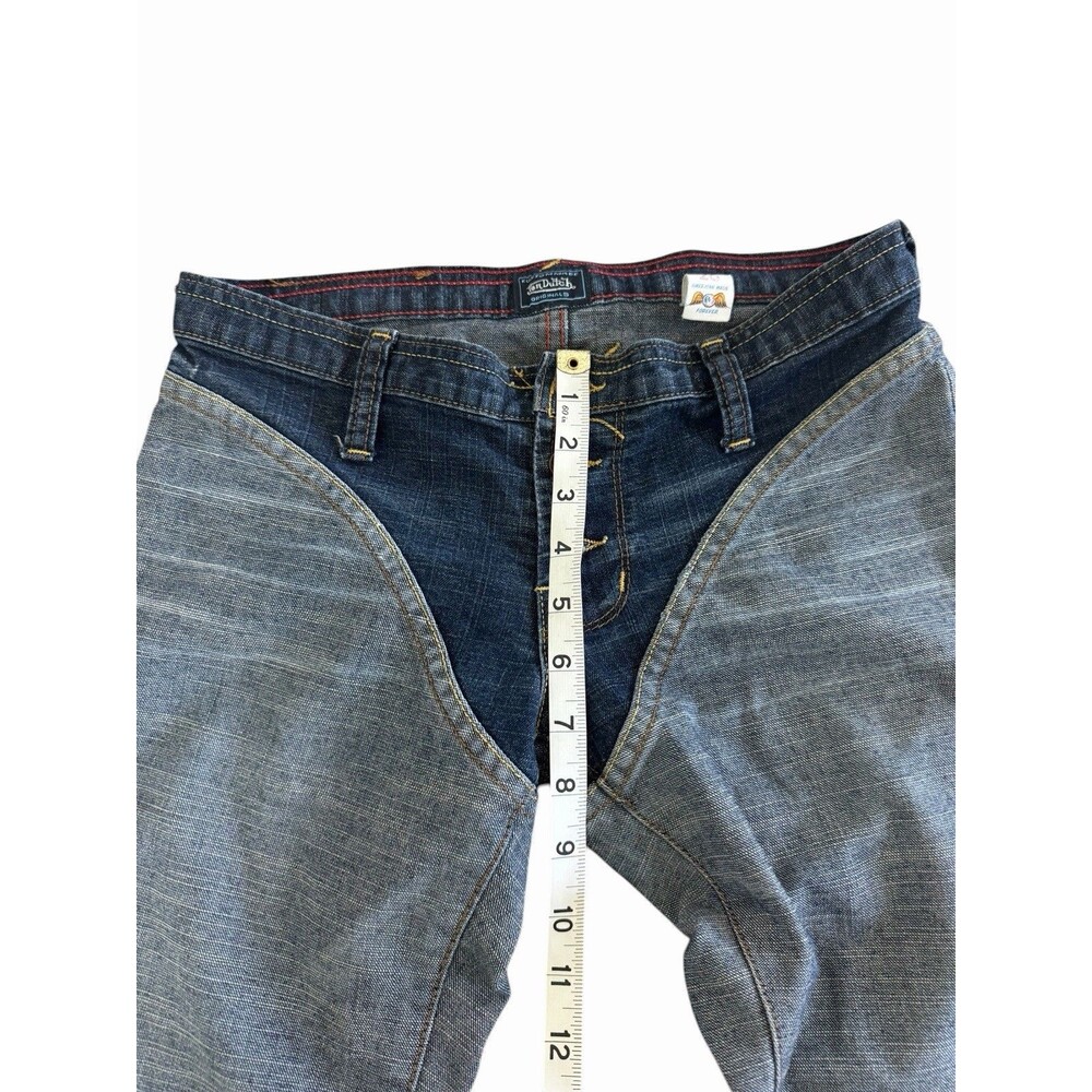 Vintage Y2K Von Dutch Jeans Women’s 26 Two Tone Low Rise Chaps Style Western - Picture 8 of 15